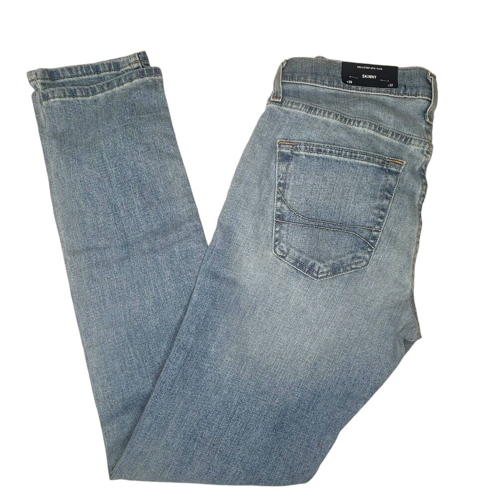 New HOLLISTER Jeans Mens 29W x 32L Skinny Epic Flex Blue Stretch Classic Modern